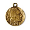 Tibetan Style Alloy Coin Pendants TIBEP-GC001-AB-NR-1