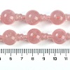 Natural Rose Quartz 3-Hole Guru Beads Strands G-H064-E01-02-5