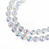 Electroplate Transparent Glass Beads Strands X-EGLA-N002-34A-C03-3