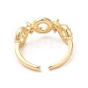 Clear Cubic Zirconia Infinity Open Cuff Ring with Acrylic Pearl KK-E060-19G-3
