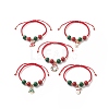Christmas Themed Alloy Enamel Charm Bracelet BJEW-JB09928-1