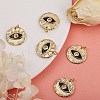 5Pcs Brass Micro Pave Clear Cubic Zirconia Pendants ZIRC-SZ0002-22-4