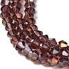 Transparent Electroplate Glass Beads Strands GLAA-F029-4mm-A05-3
