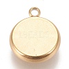 Ion Plating(IP) 304 Stainless Steel Pendant Cabochon Settings STAS-K202-03D-G-2