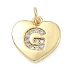 Brass Micro Pave Clear Cubic Zirconia Pendants KK-D229-01G-07-1