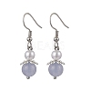 Natural Aquamarine Round Dangle Earrings EJEW-JE06413-01-2