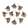 Brass Micro Pave Colorful Cubic Zirconia Charms KK-S359-086-RS-1