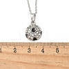 Zinc Alloy Crystal Rhinestone Sport Ball Pendant Cable Chain Necklaces NJEW-U024-01P-05-5