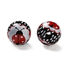 Printed Wood Round Beads WOOD-C012-01A-1