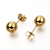 304 Stainless Steel Ball Stud Earrings EJEW-C501-10E-3