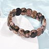 Natural Rhodonite Beaded Stretch Bracelets for Unisex G-K303-01G-3