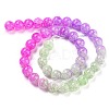 Spray Painted Crackle Glass Beads Strands DGLA-C002-10mm-08-1