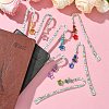 7Pcs Chakra Natural & Synthetic Gemstone Chip & Star Glass Charm Bookmarks AJEW-JK00328-2