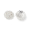 Brass Clear Cubic Zirconia Bead Caps KK-A236-15C-S-1