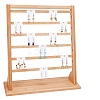 6-Tier Rectangle Wood Slant Back Earring Display Stands EDIS-WH0029-99-1