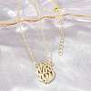 Brass Micro Pave Clear Cubic Zirconia Flame Pendant Adjustable Slider Necklaces KK-CBA4547-10G-3