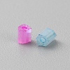 Opaque Colours Glass Hexagon Bugle Beads GLAA-TAC0005-008B-2