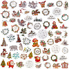 CRASPIRE 4 bags 4 styles Christmas Theme PET Picture Stickers Set DIY-CP0008-80-1