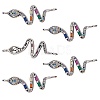 5Pcs Brass Micro Pave Cubic Zirconia Links Connectors ZIRC-SZ0002-80P-1