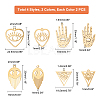 16Pcs 4 Style 201 Stainless Steel Pendants STAS-DC0001-63-5