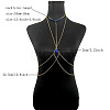 Alloy & Iron Tassel Sexy Body Chains with Blue Acrylic Teardrop Beads for Women WG92352-01-4