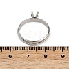 304 Stainless Steel Cuff Ring Components STAS-D372-01P-3