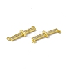 Rack Plating Brass Micro Pave Clear Cubic Zirconia Connector Charms KK-C007-37G-I-3
