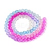 Gradient Color Baking Paint Glass Bead Strands LS-DGLA-A039-T6mm-A08-2