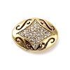 Brass Micro Pave Cubic Zirconia Beads KK-L229-025G-1