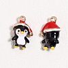 Animal Alloy Enamel Pendants ENAM-P264-03B-G-1