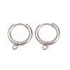 316 Stainless Steel Huggie Hoop Earring Findings X-EJEW-B158-01C-P-1