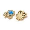 Brass Micro Pave Cubic Zirconia with Synthetic Opal Pendants KK-D096-14G-2