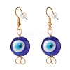 Lampwork Evil Eye Dangle Earrings EJEW-JE04812-1