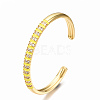 Brass Micro Pave Clear Cubic Zirconia Cuff Bangles BJEW-N302-005G-NF-3