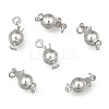 Platinum Plated 925 Sterling Silver Round Box Clasps H356-6mm-P-2
