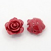 Synthetic Coral 3D Flower Rose Beads CORA-A005-14mm-03-1