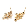 Brass Micro Pave Cubic Zirconia Stud Earring EJEW-H103-11G-2