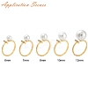 Brass Micro Clear Cubic Zirconia Cuff Finger Rings Setting X-KK-T056-52G-NF-4