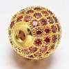 CZ Brass Micro Pave Cubic Zirconia Round Beads ZIRC-L017-8mm-13G-2