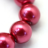 Baking Painted Pearlized Glass Pearl Round Bead Strands X-HY-Q330-8mm-14-3