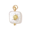 Baroque Natural Nucleated Pearl Keshi Pearl Pendants X-PALLOY-JF04833-3
