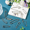 6 Styles 304 Stainless Steel Safety Pins Brooch Findings STAS-TA0006-12P-7