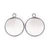 304 Stainless Steel Pendant Cabochon Settings STAS-F191-14S-F-3