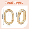 10Pcs Zinc Alloy Crystal Rhinestone Spring Gate Rings FIND-SC0019-51A-2