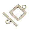 Square Tibetan Style Toggle Clasps TIBE-2036-AS-NR-2