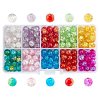 Spray Painted Transparent Crackle Glass Beads Strands CCG-X0005-B-1