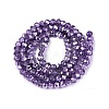Transparent Electroplate Glass Beads Strands EGLA-Q131-01A-04-2