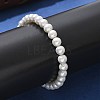 Shell Pearl Beaded Slider Bracelet with Brass Snake Chain BJEW-B066-01B-01-5