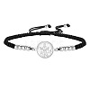 Religion 304 Stainless Steel Saint Francis of Assisi Medal Charm Adjustable Black Braided Cord Bracelets WG1F26A-03-1