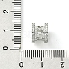 Rack Plating Brass Micro Pave Clear Cubic Zirconia European Beads KK-G501-07P-3